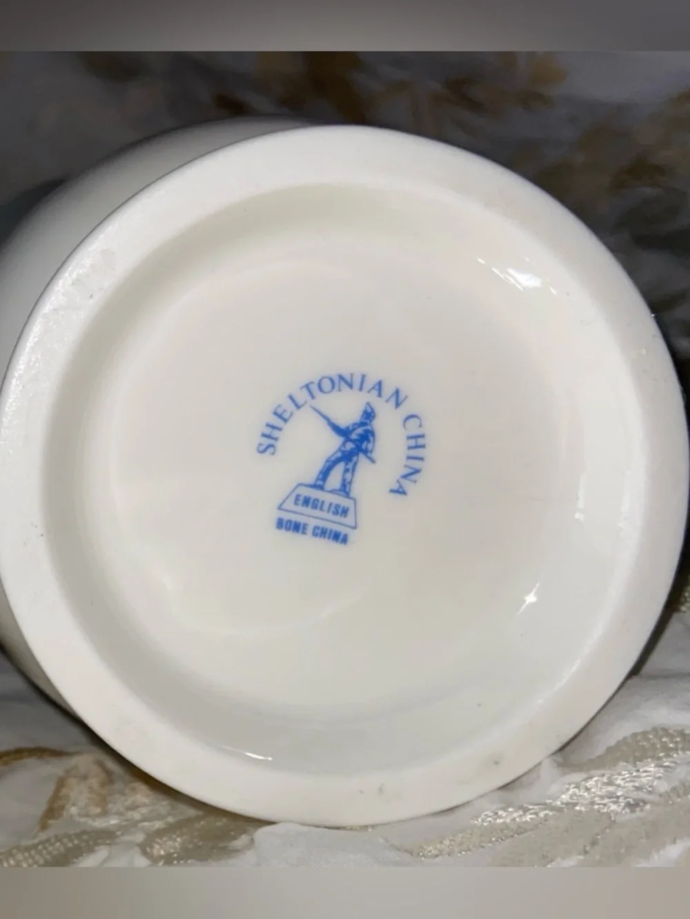 Sheltonian Vintage English Finest Porcelain, Adorned w/Tiny Blue Forget-Me-Knots
